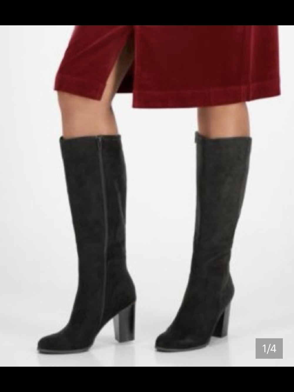 NWOT Style & Co. Classic Black Suede Knee Boots - Size 7.5 - Picture 2 of 4